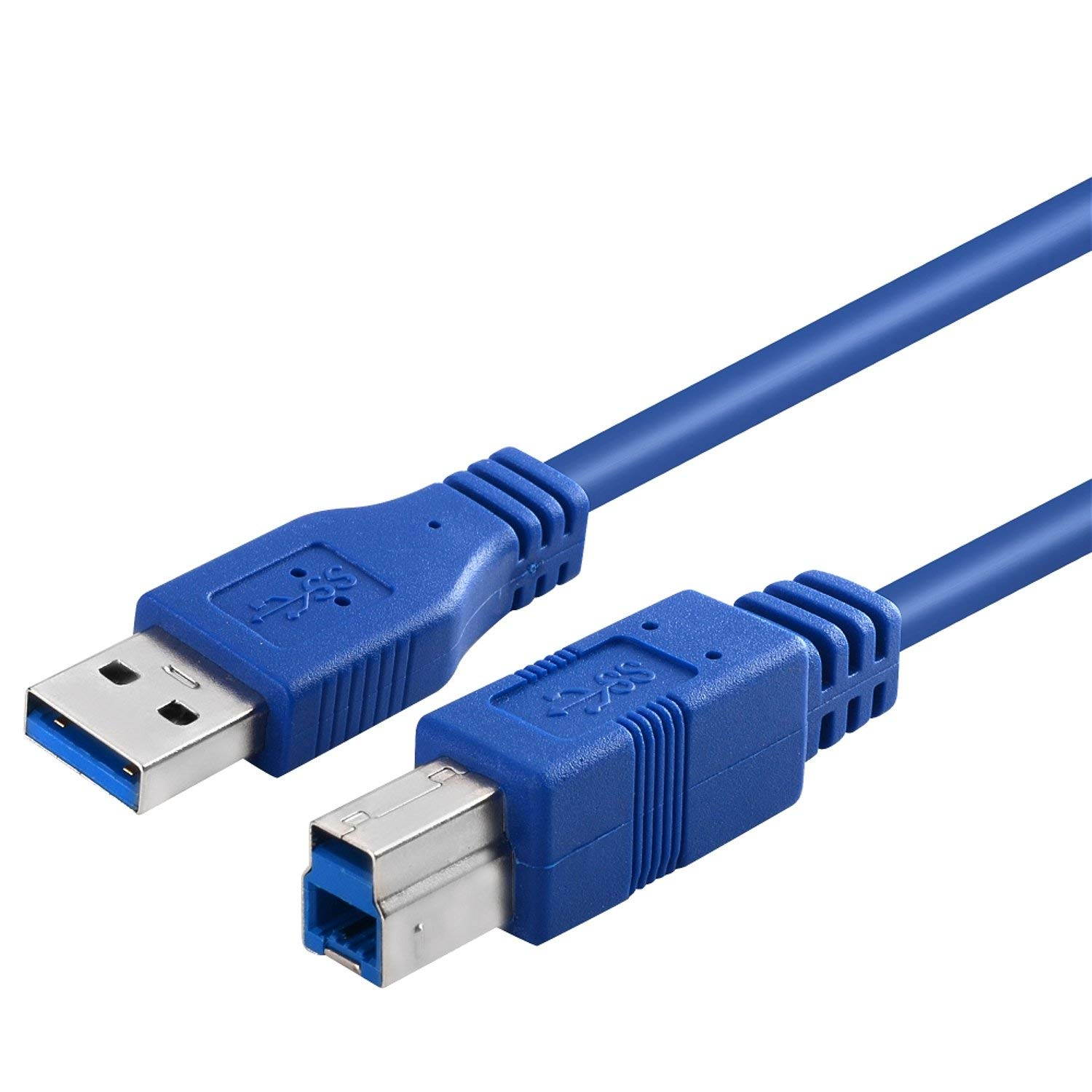 25 Feet USB 3.0 Cable B-A A Male to B Male Superspeed A-B/A Male to B Male for Scanner, Printers, Desktop External Hard Drivers and More by BOPO TECH