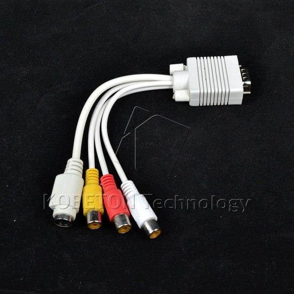 KEBIDU VGA to S Video 3 RCA Female Converter Composite TV AV Out Converter Cable Adapter Connector for PC Laptop Tablet Notebook