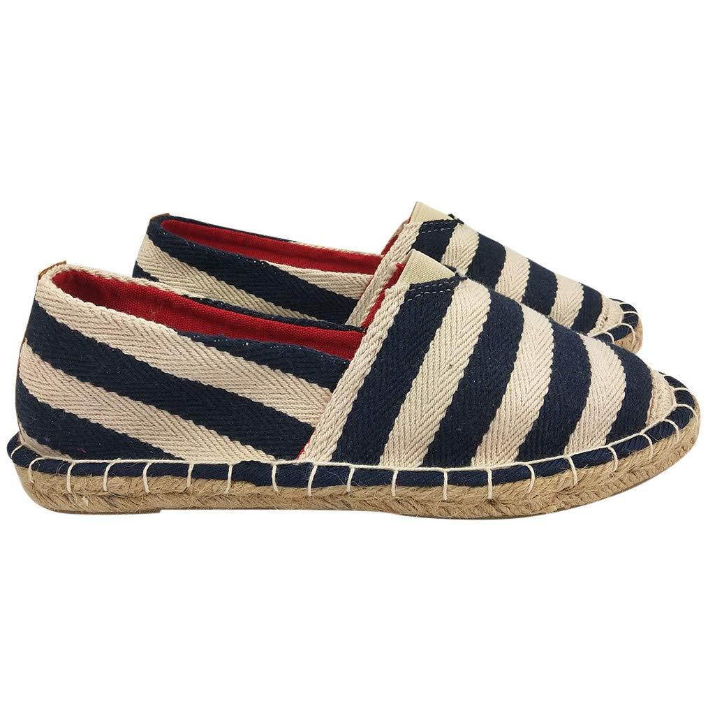 Shusuen Women's Step Glow Slip Loafer Flat Striped Flat Shoes for Women