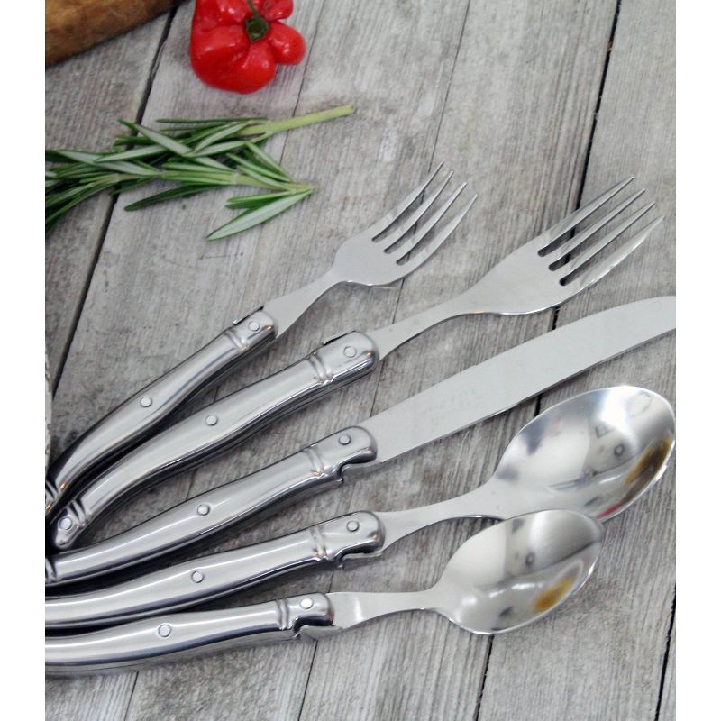 French Home Laguoile 20pc Stainless Steel Silverware Set Silver