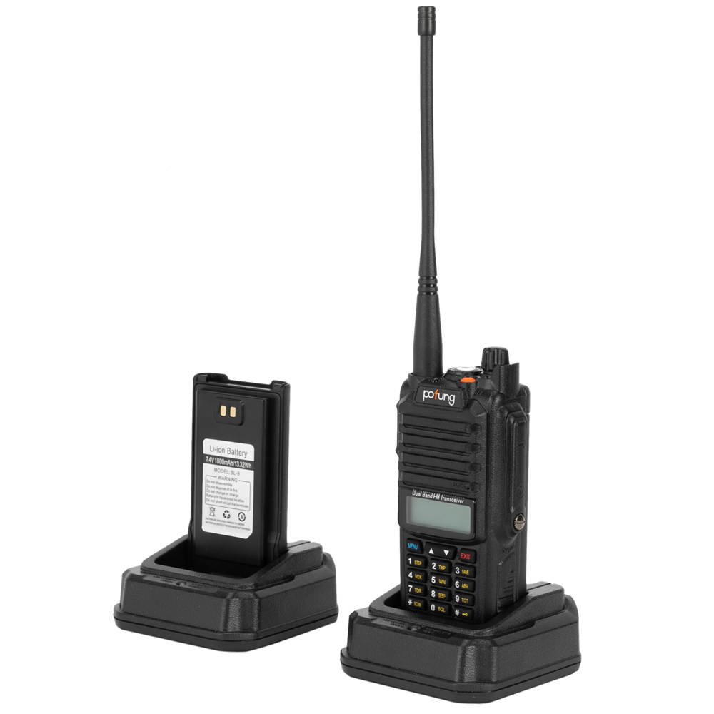 pofung P52UV GMRS UV Dual-stage Waterproof Dual-power Tub 5W (Removable antenna) Handheld Walkie-Talkie 1800mAh Battery