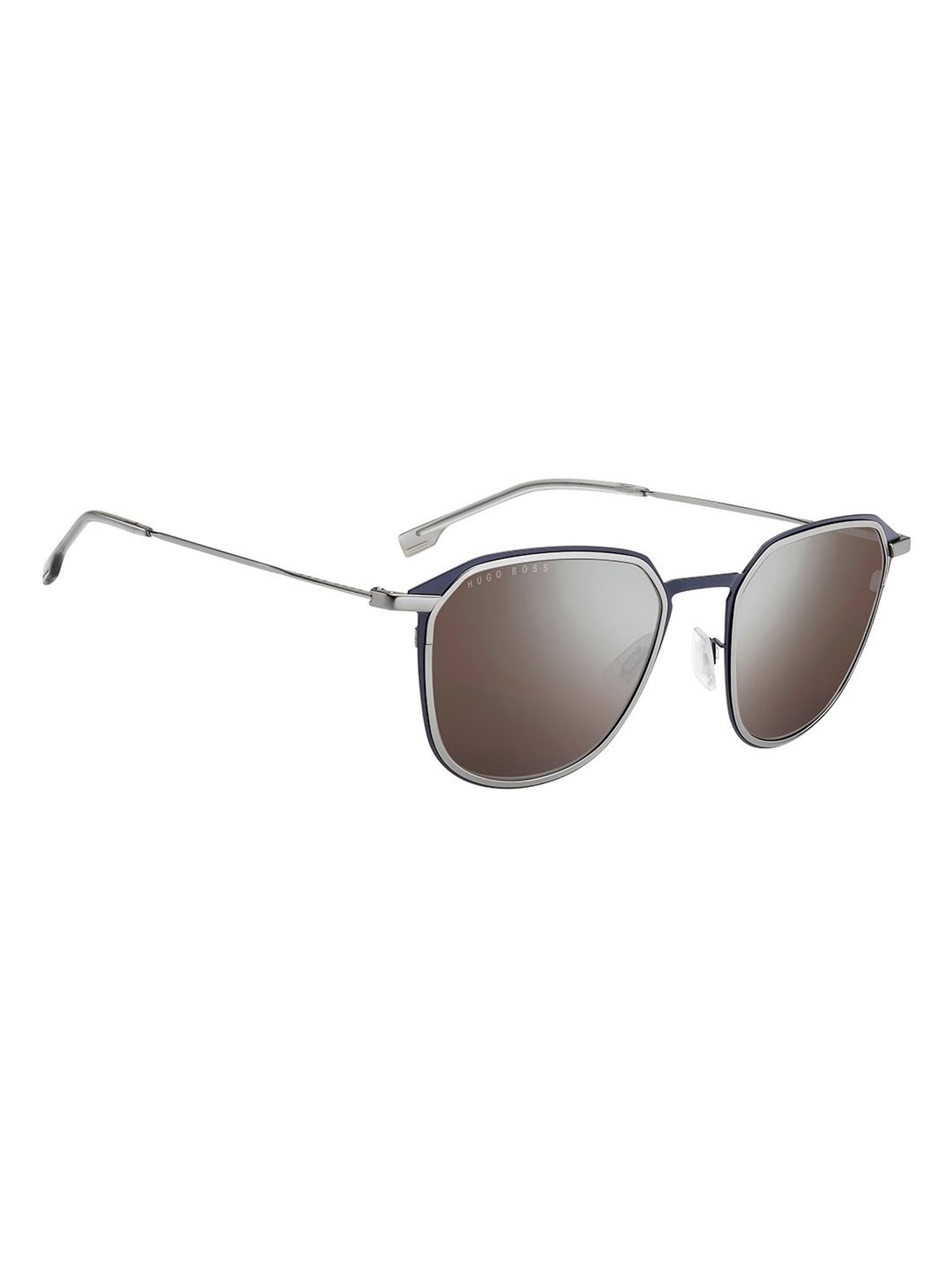Hugo Boss Silver Rectangular Sunglasses for Men