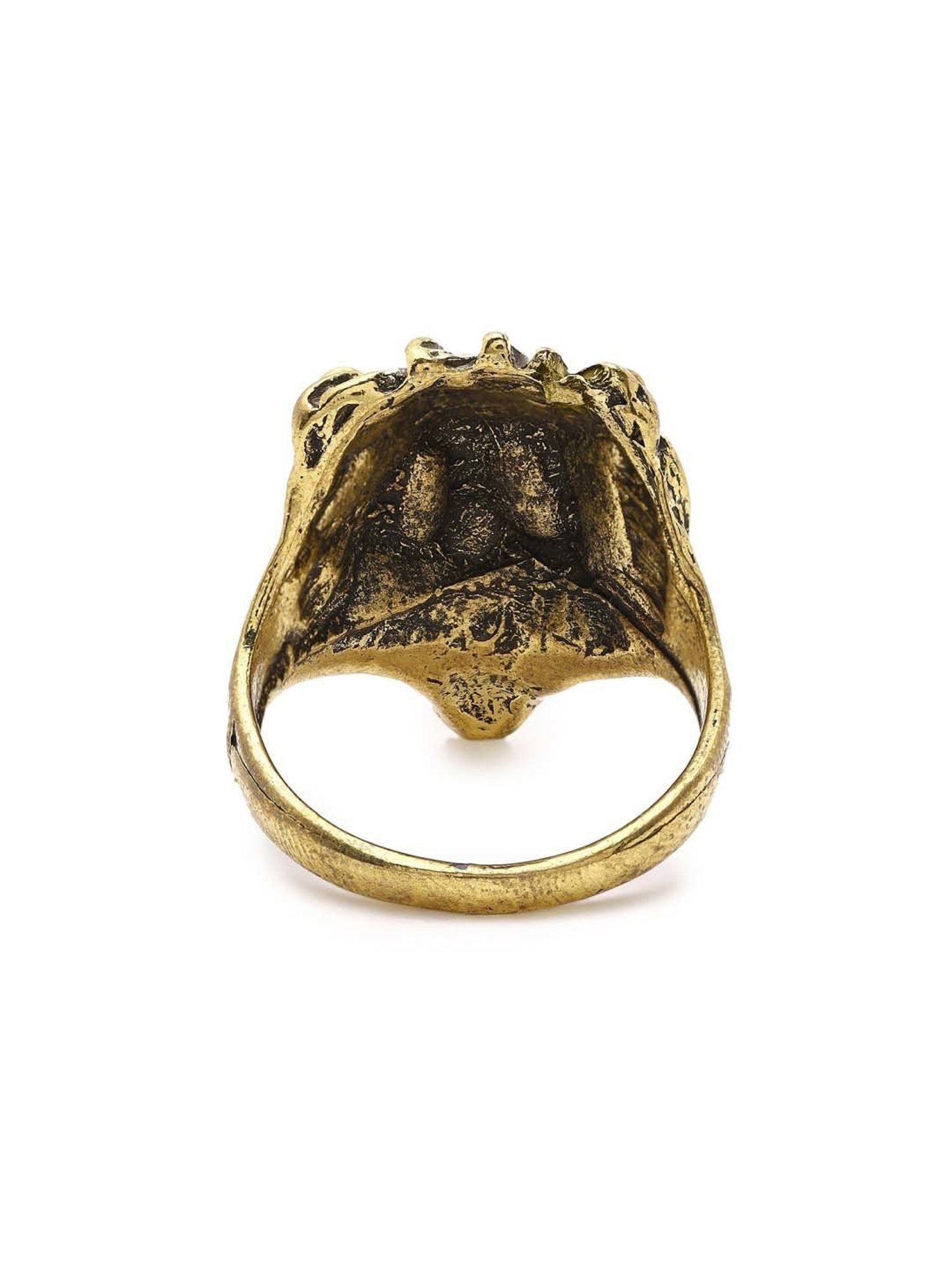 Bold by Priyaasi Royal Elegance Lion Face Gold Plated Ring