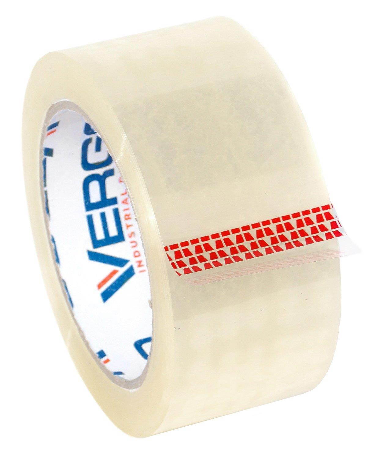 Vergo Industrial Heavy Duty Clear Packing Tape 2.7mil for Moving Packaging Shipping and Office (6 Pack)