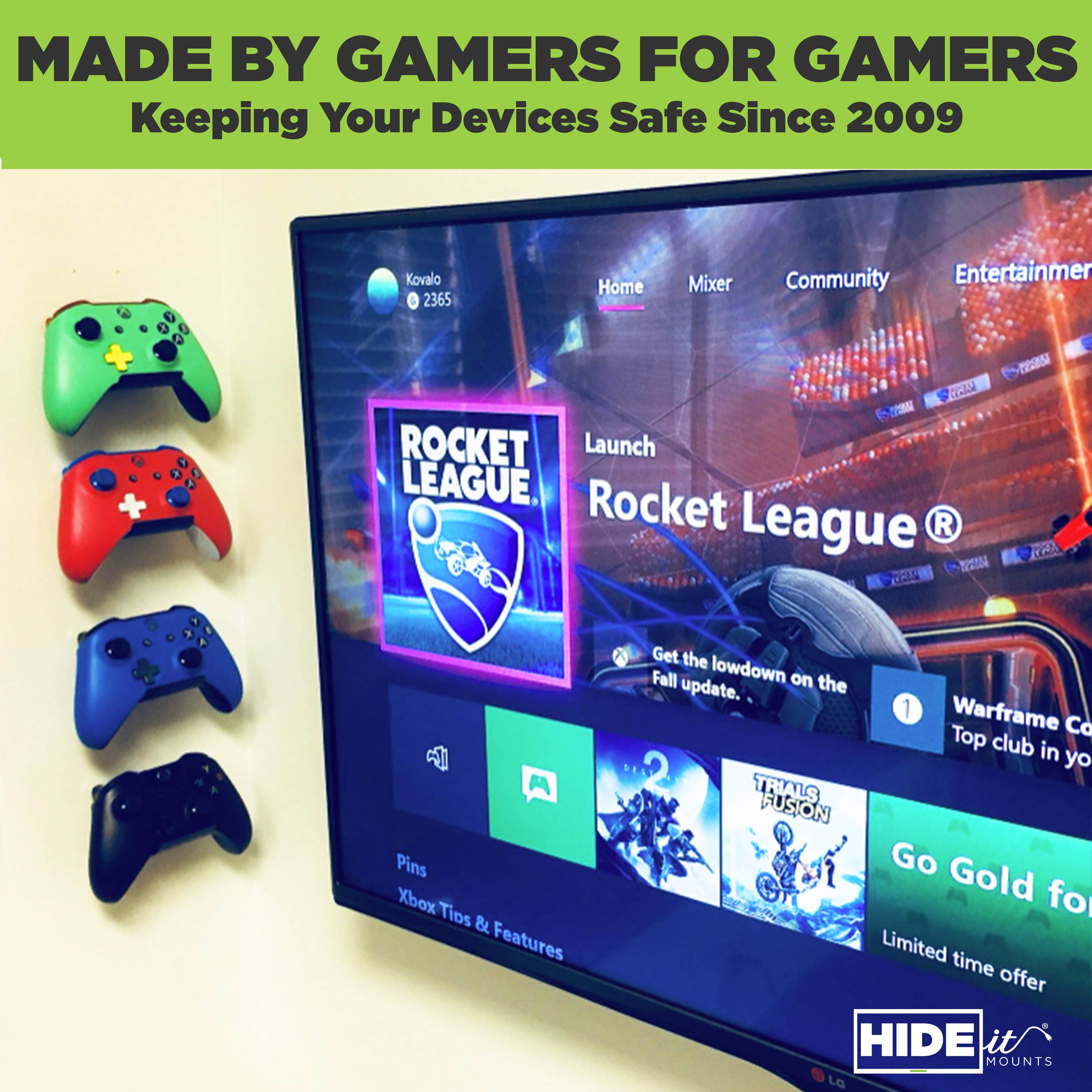 HIDEit Uni-C (2 pack Black) Controller Wall Mount | Made in the USA