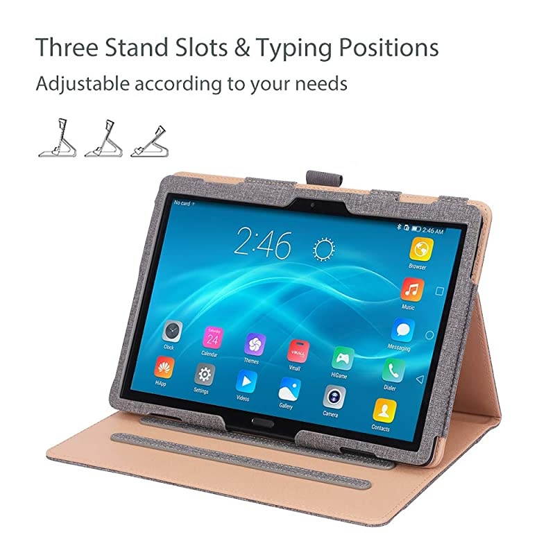 Lenovo Tab P10 M10 M10 HD 101 Case Leather Protective Stand Folio Case Cover for Lenovo Tab P10 TBX705F TBX705L M10 HD TBX505F TBX505L M10 TBX605F TBX605L 101 Tablet Grey