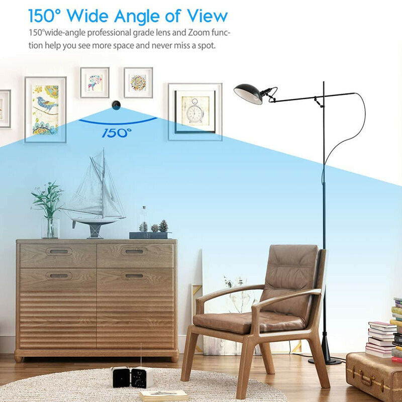 A9 webcam, mini hidden camera, wireless Wifi IP home security DVR night vision, portable HD 1080P wide-angle night vision smart home WIFI wireless camera