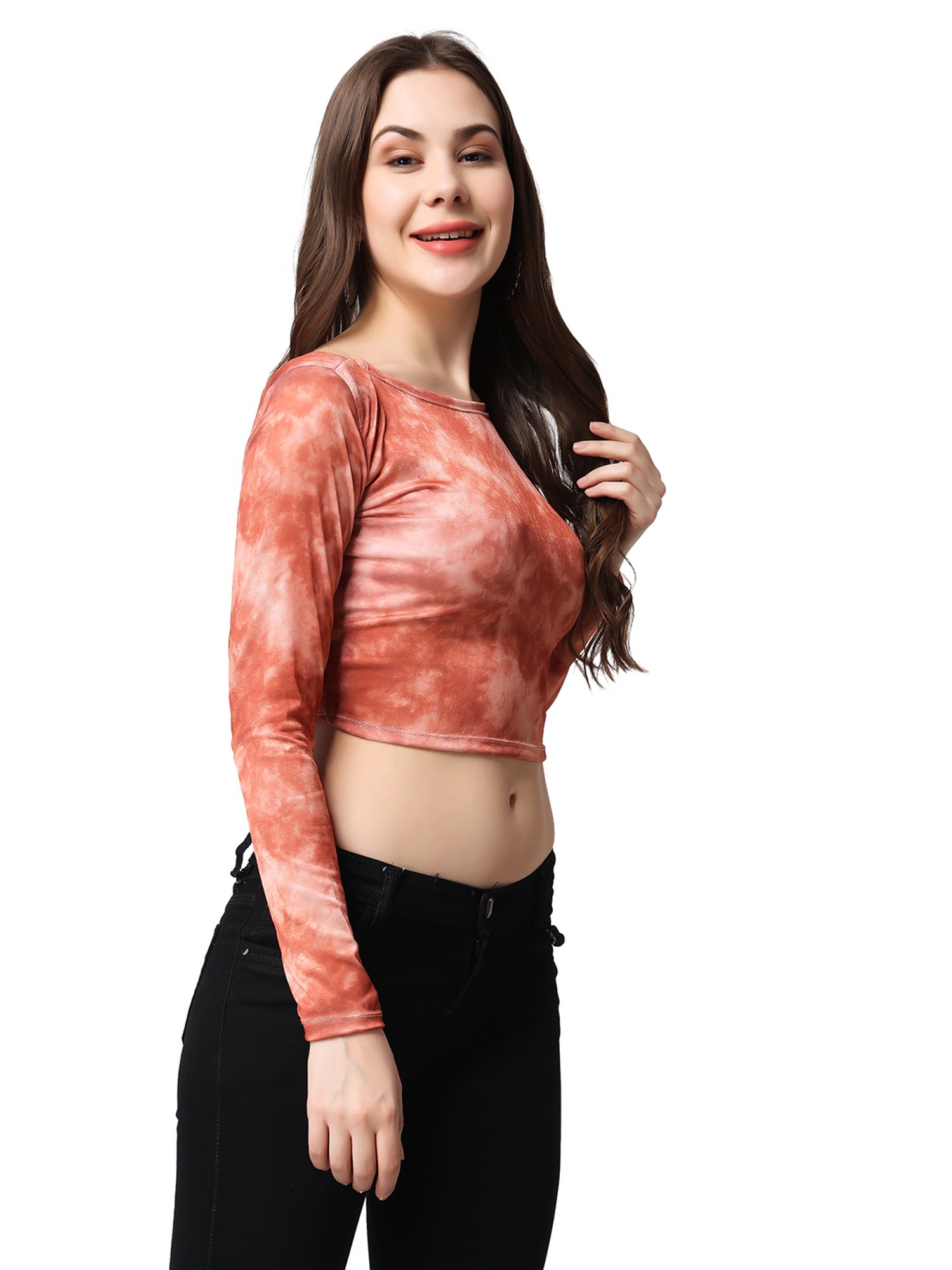 Cation Rust Tie-Dye Crop Top