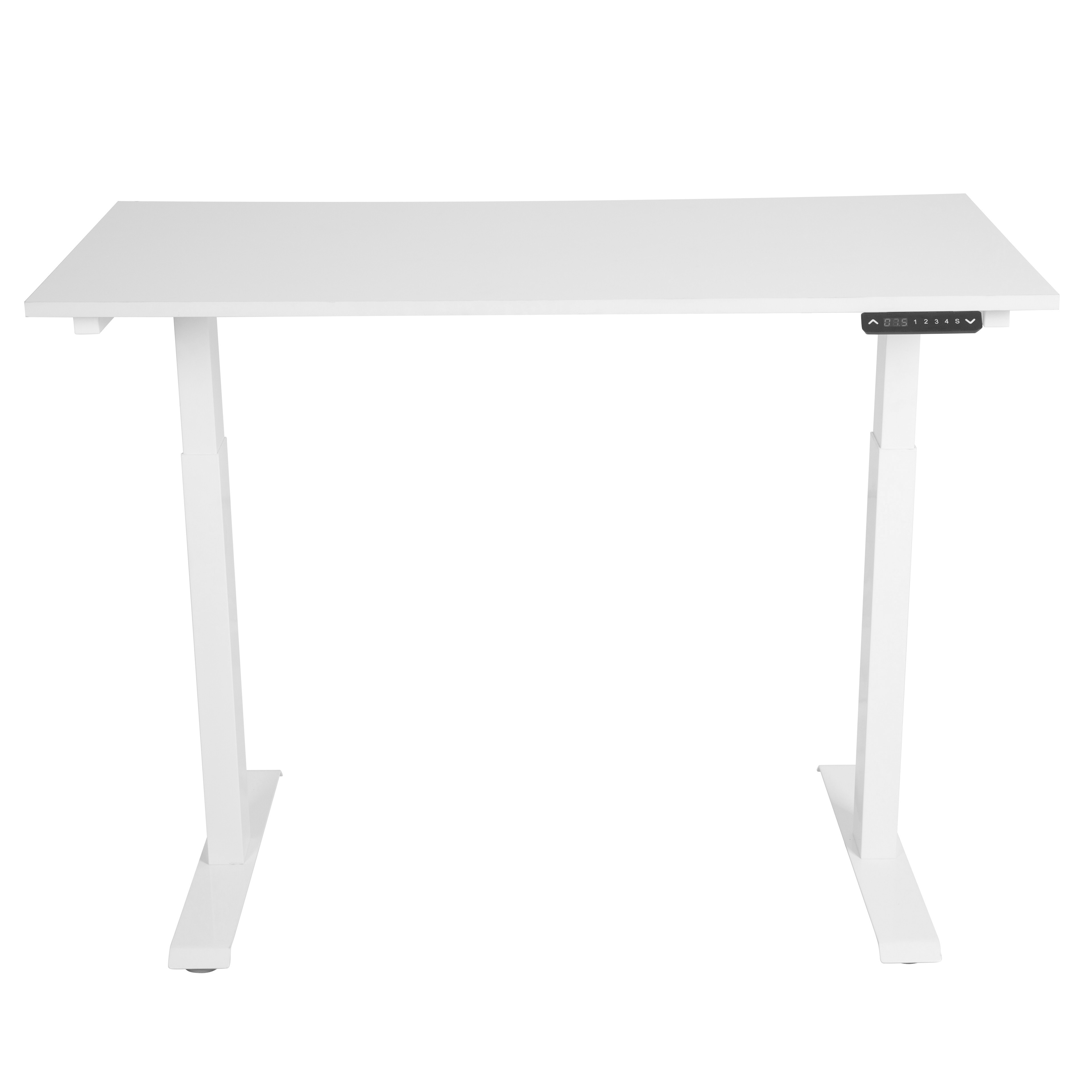 Electric Gaming Computer Desk Home Office Desk Height Adjustable Standing Desk With Dual German OKIN Motor White 47.2"Lx23.6"Wx28.3''-48''H