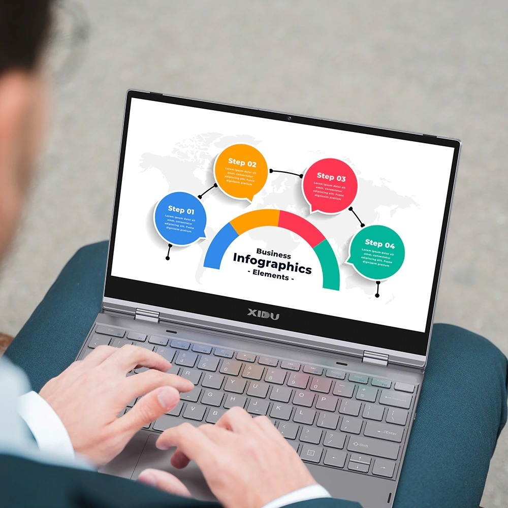 PhilBook Y13 13.3 Inch 2 in 1 Laptop Intel i5 5275U Dual Core 8GB 128GB SSD 1920x1080 IPS Window 10 Touch Screen Notebook