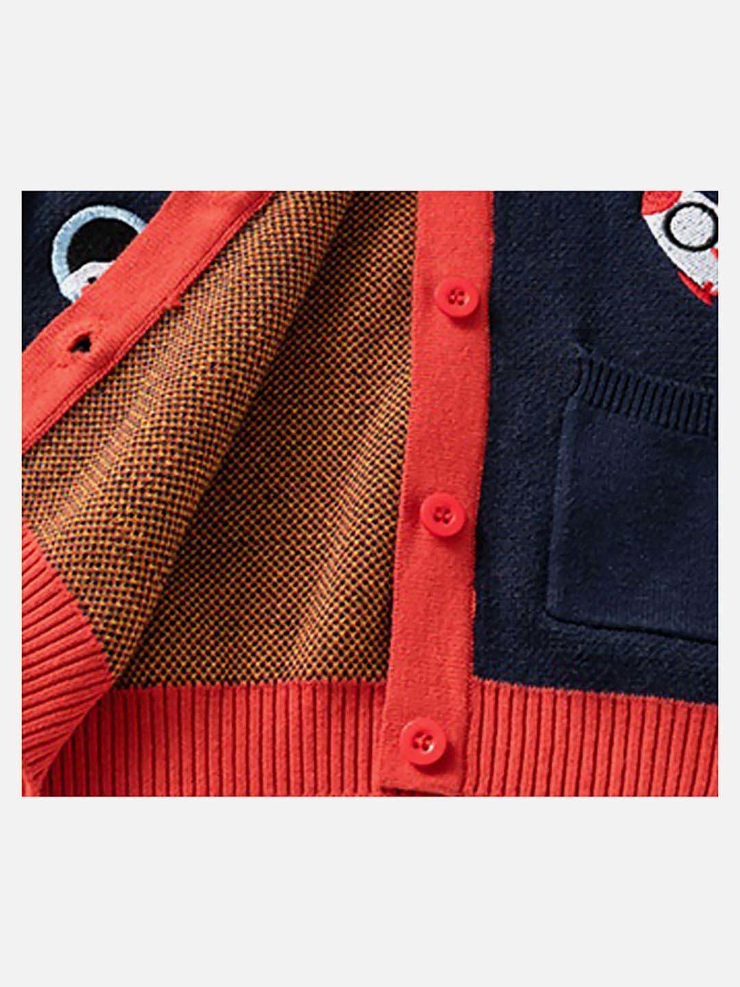 Little Surprise Box Kids Navy Printed Full Sleeves Cardigan