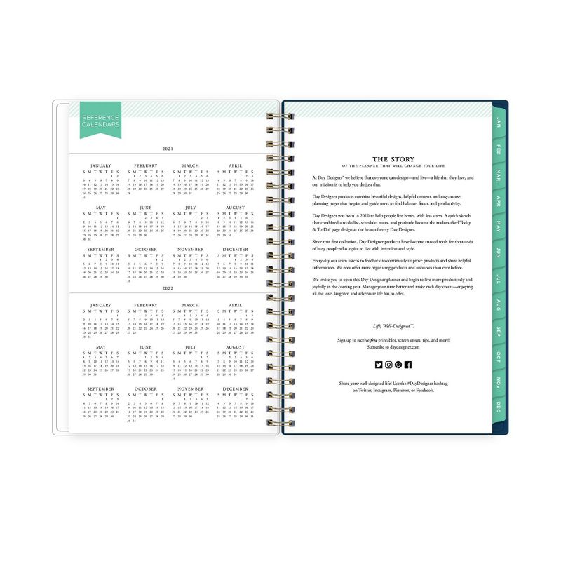 2021 Planner 5" x 8" Clear Pocket Cover Weekly/Monthly Wirebound Navy Stripe - Day Designer