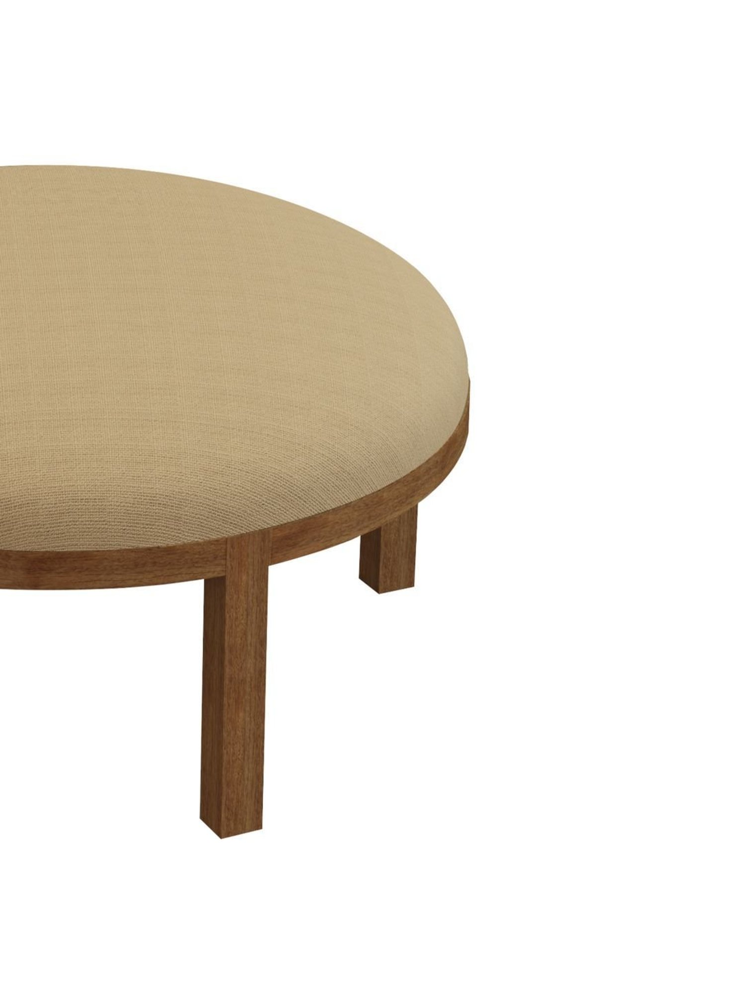 Chumbak Bohemian Beach Beige Sheesham Wood Ottoman