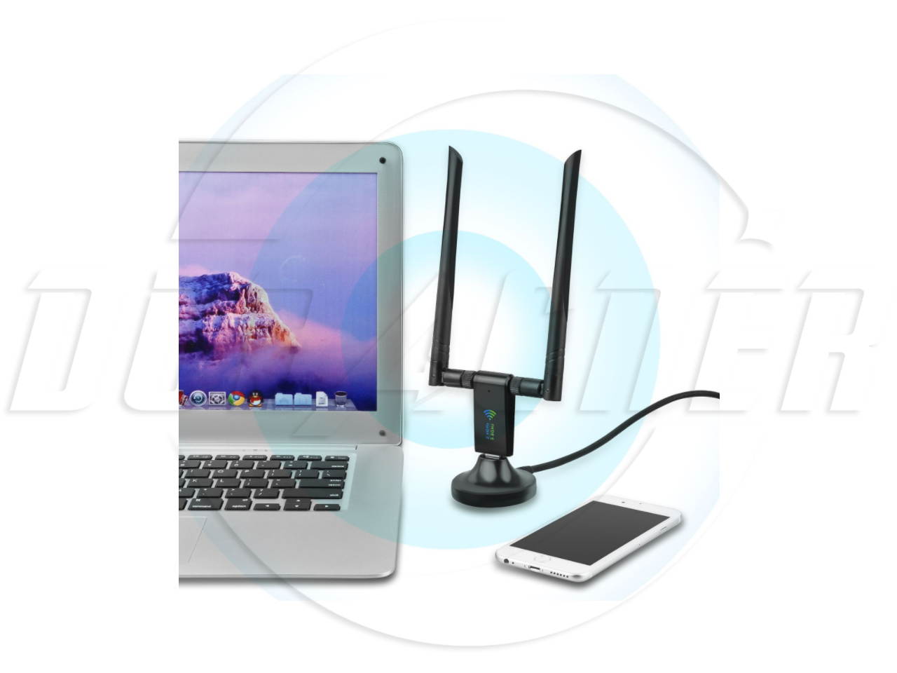 SA Mini USB  WiFi adapter 600Mbps dual-band wireless network adapter 802.11 AC 5dBi antenna, suitable for desktop laptops WiFi dongle compatible with Windows XP / Vista / 7/8 / 8.1 / 10 Mac