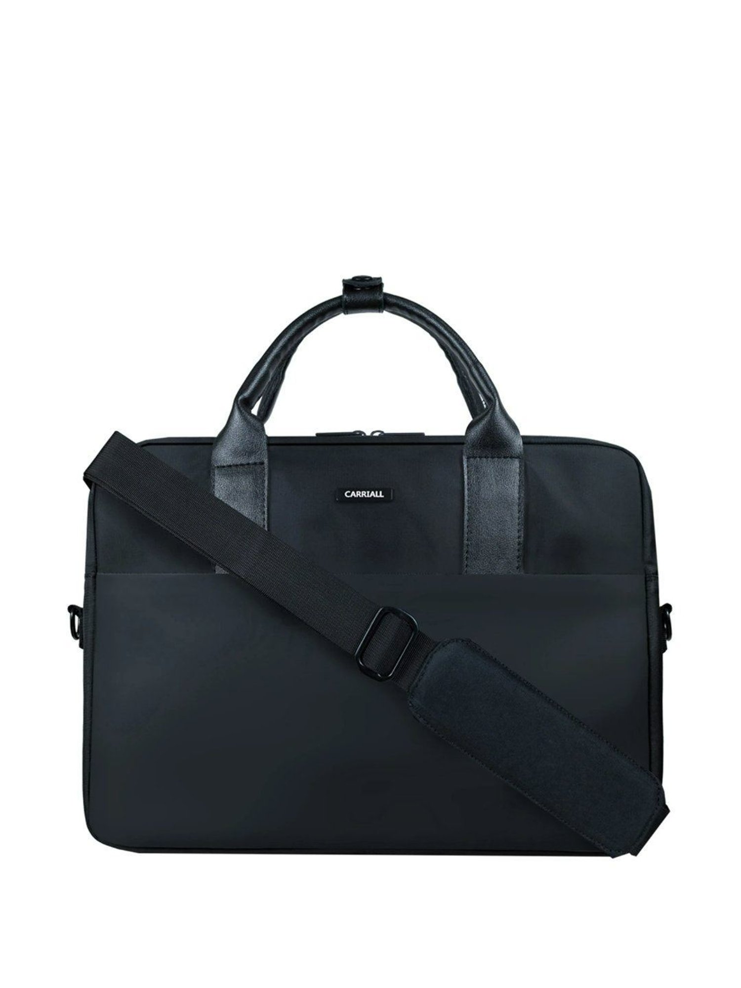 Carriall Jet Black Polyester Medium Laptop Messenger Bags