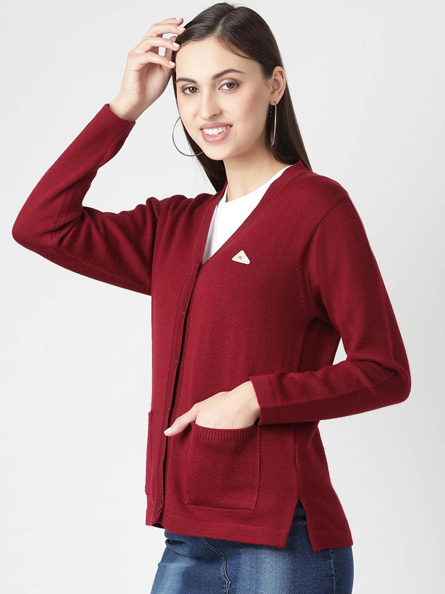 Monte Carlo Red Full Sleeves Cardigan