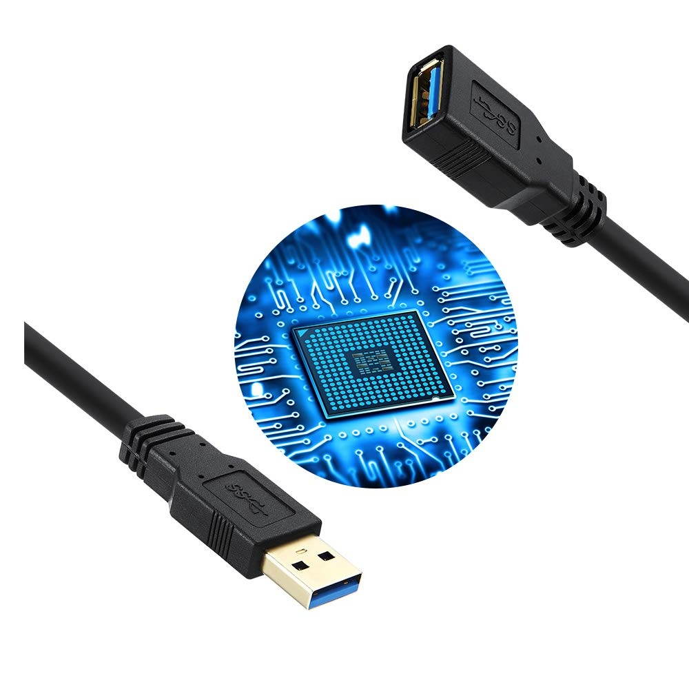 USB 3.0 Extension Cable 15 FT USB Extender Cable 15 FT Type A Male to A Female SuperSpeed Extension Cord (15FT Black)