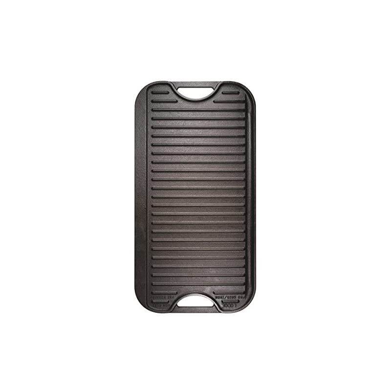 Pre-Seasoned Cast Iron Reversible Grill/Griddle With Handles, 20 Inch x 10.5 Inch - One tray