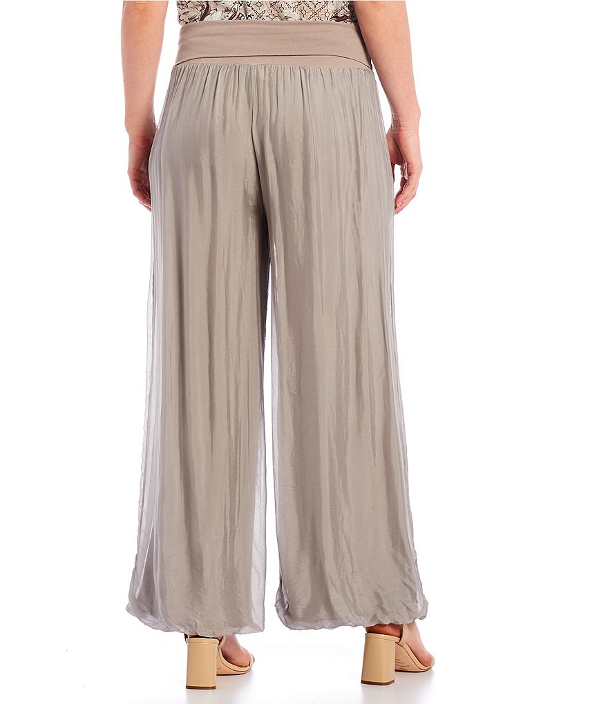 M Made in Italy Silk Blend Palazzo Pant
