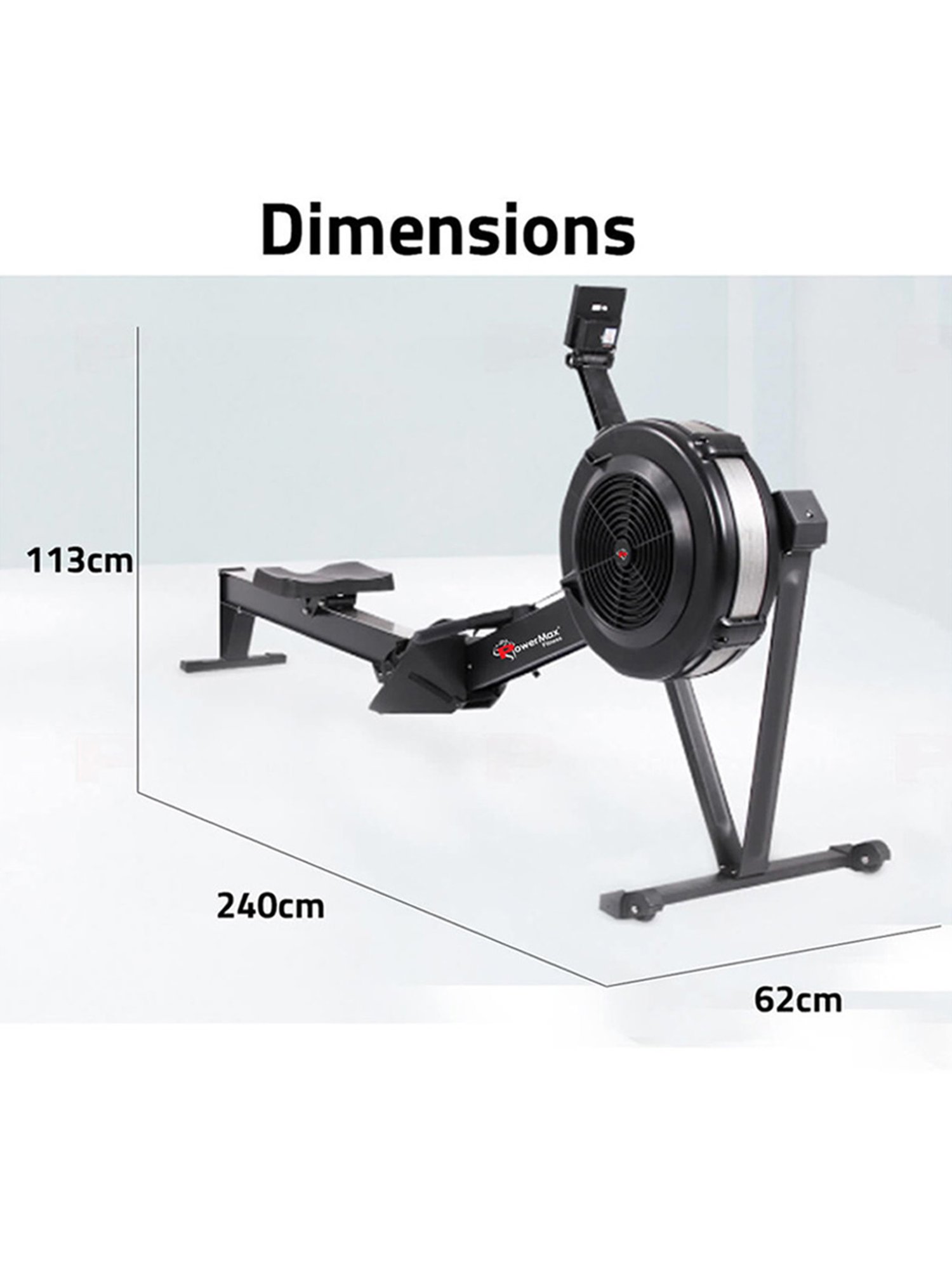 PowerMax Fitness RAC-2500 Rowing Machine (Black)