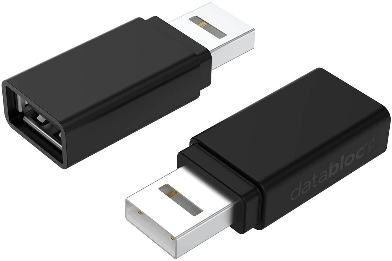 Eyebloc Databloc USB Data Blocker - Charge Only Adapter to Block Data and Stop Syncing for Smartphones and Tablets, Quick Charge Compatible (2 Pack, Black)