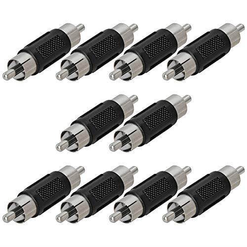 cmple  rca plug converter audio video connector rca male to rca male adapter rca plug connector 10 pack