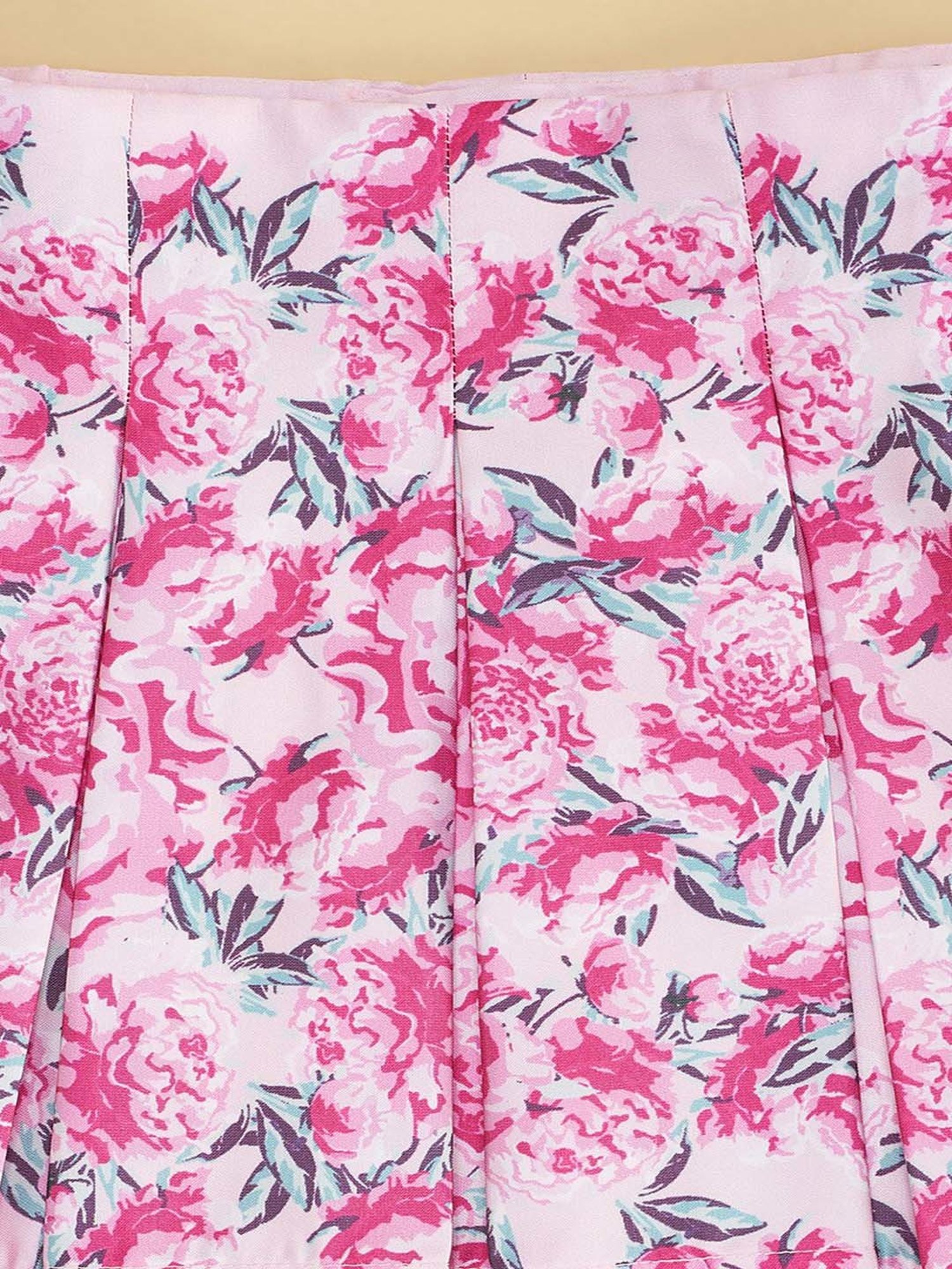 Angel & Rocket Kids Pink Floral Print Skirt