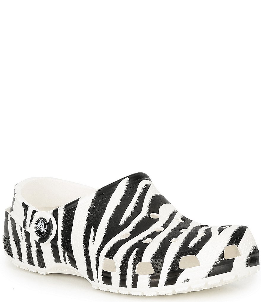 Crocs Women's Zebra Print Classic Clogs