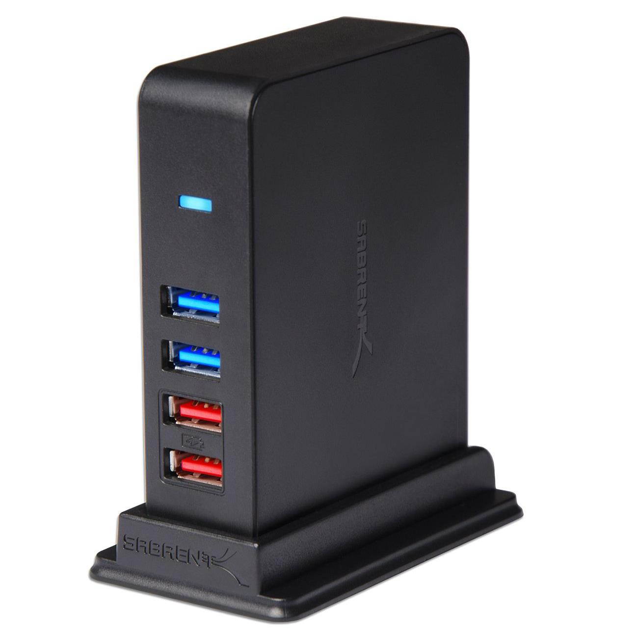 Sabrent 7 Port USB 2.0 HUB + 2 Charging Ports w/ 12V/4A Power Adapter HB-U930