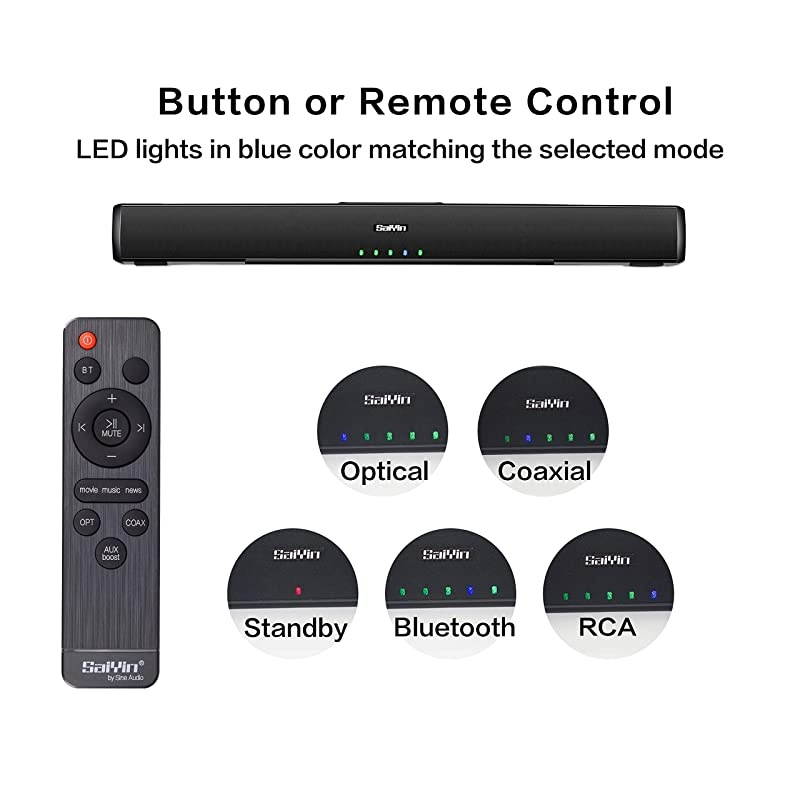 Sound Bar with Subwoofers  Sound Bars for TV Ultra Slim 24 Wired amp Wireless Bluetooth 50 Connection 21 Channel TV Speakers Surround Sound System