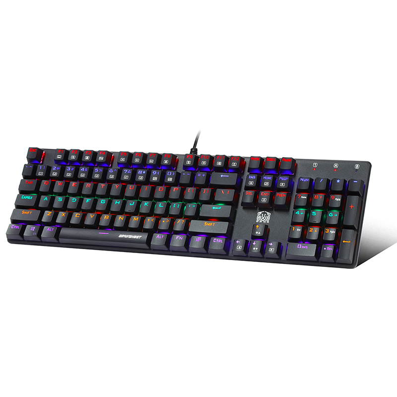Mechanical Keyboard Office Keyboard,Mechanical Blue Switch,9 LED Backlit Modes,104 Keys