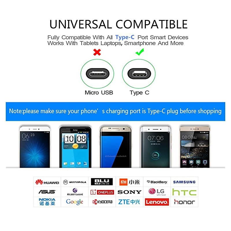 Cord for Google Pixel 2 3 3A 4 XL,Moto G6 G7 Plus Z4 Z3 Z2 Play Power Force Edition,Samsung Galaxy A50 A10E A20 (Not for Motorola G6 Play),Fast Charge Phone Charging Cable,USB C Wire 3-3-6-FT