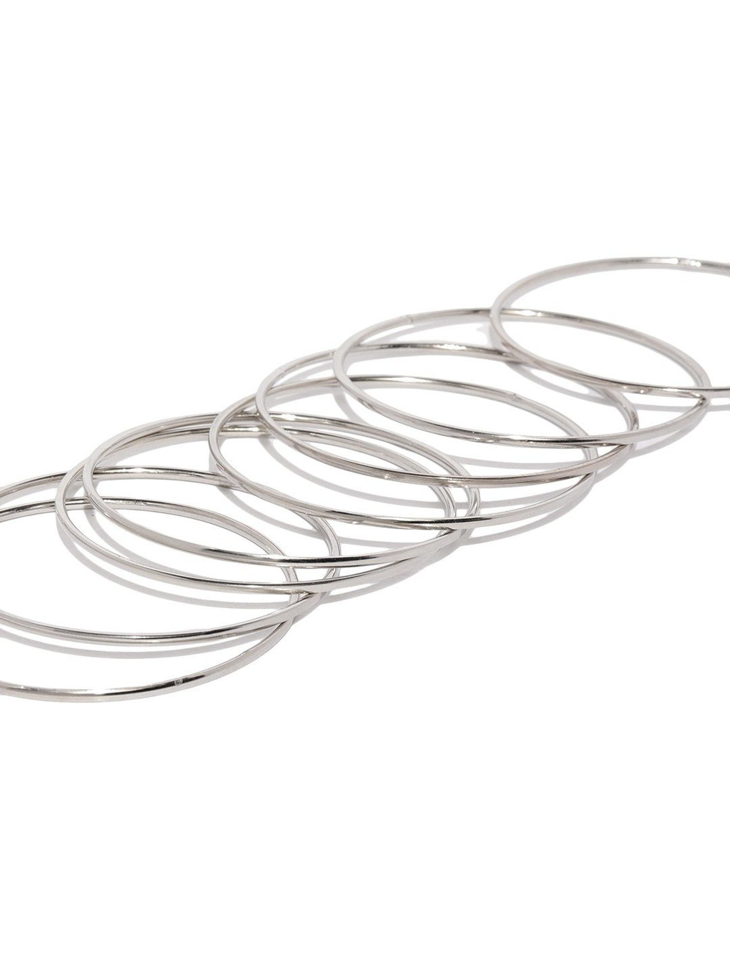 ToniQ Silver-Plated Metal Classic Bangle - Set Of 18