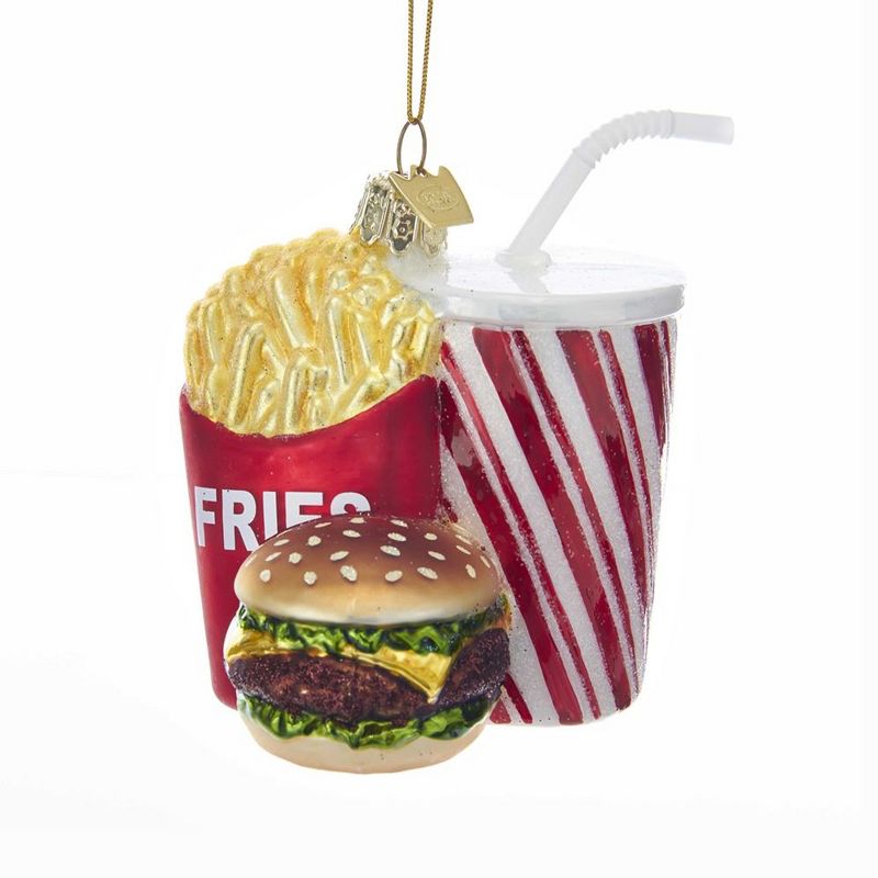 Noble Gems 3.75" Fast Food Combo Ornament Fries Burger Drink  -  Tree Ornaments
