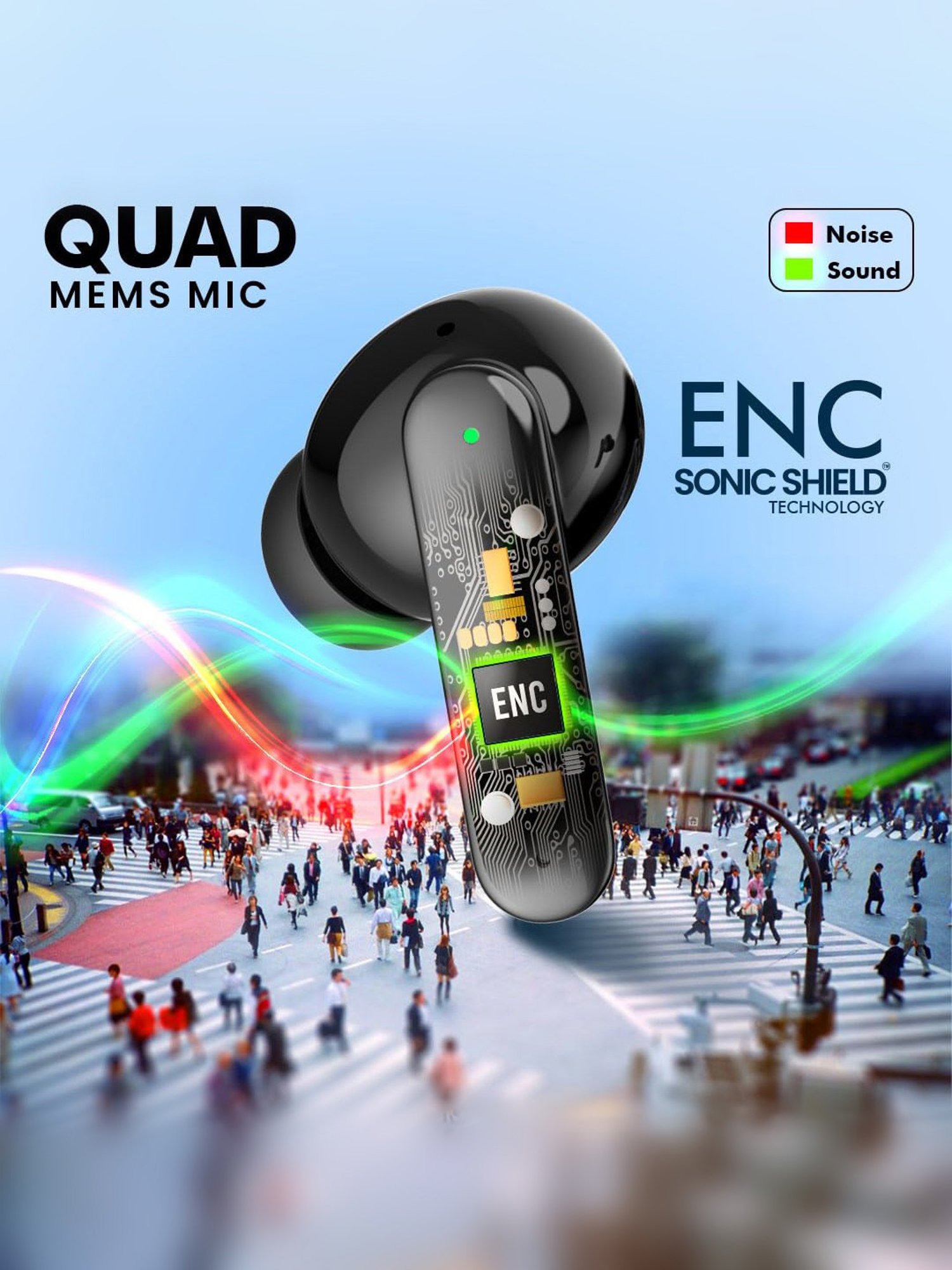 ACwO DwOTS 323 in-Ear BT Earbuds with 48H Playback & ENC Technology (Charcoal Black, True Wireless)