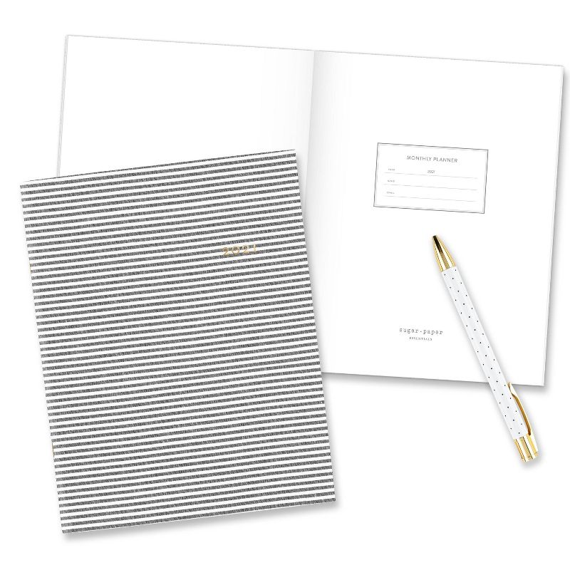 2021 Planner 8.5" x 11" Stitched Black Stripe- Sugar Paper™