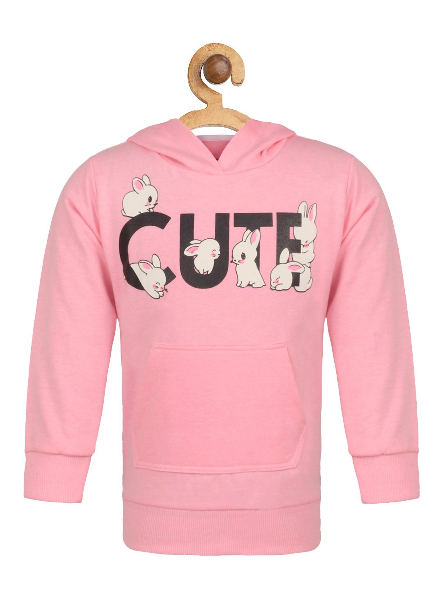 Lazy Shark Kids Pink Printed  Hoodie