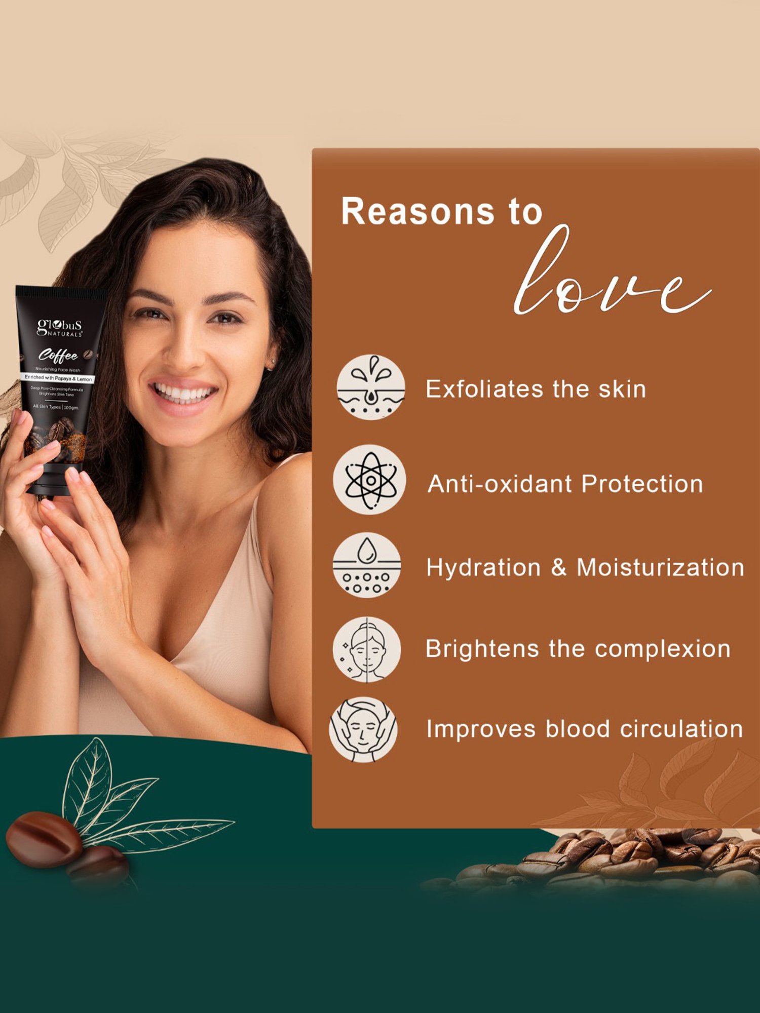 Globus Naturals Coffee Nourishing Face Wash - Pack of 2