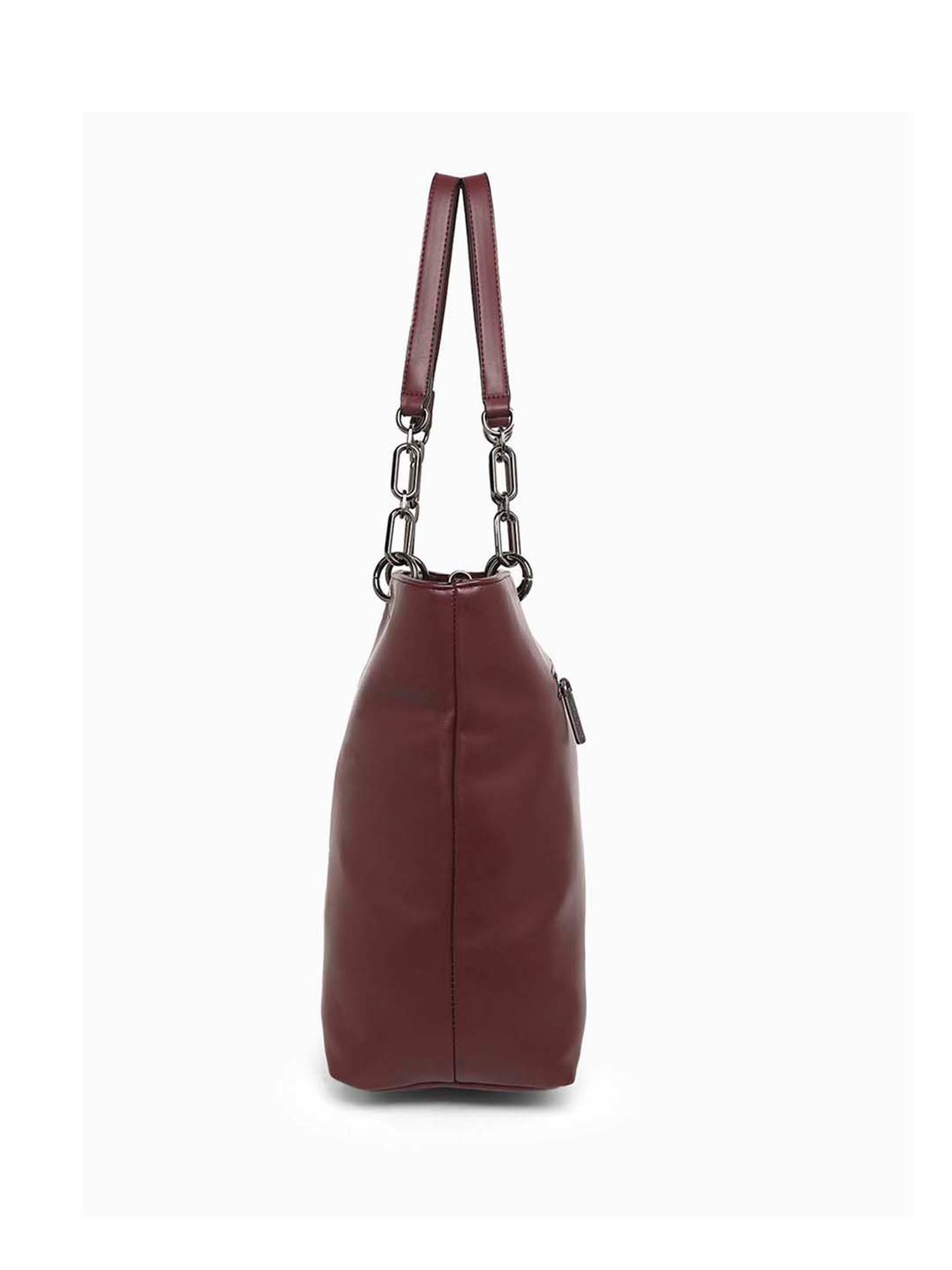 Marina Galanti Maroon Solid Medium Tote Handbag