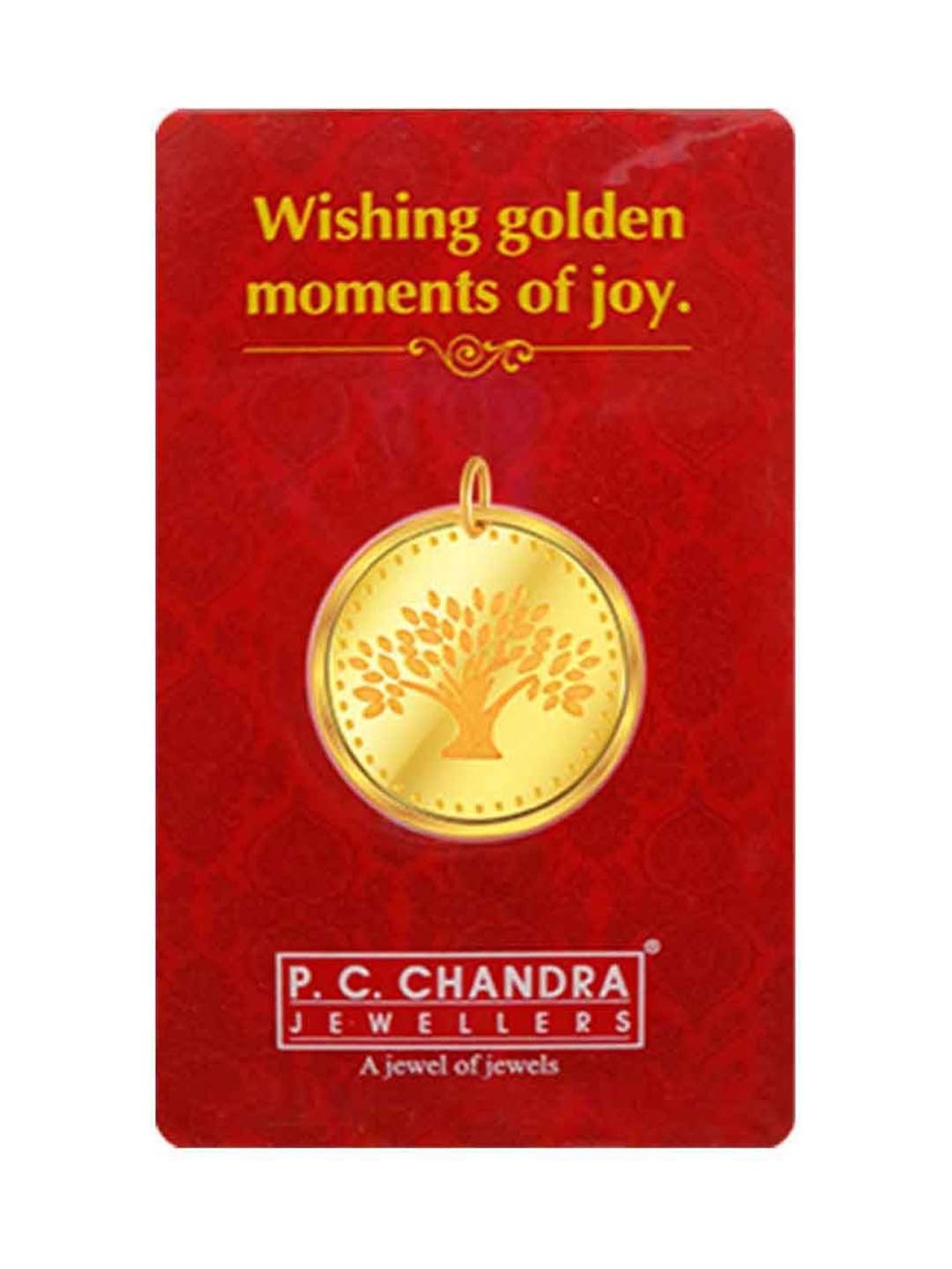 P.C. Chandra Jewellers 24k (999) 5gm Yellow Gold Kapalvriksha Coin Pendant