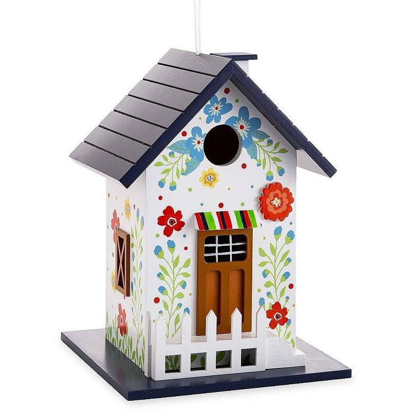 Plow & Hearth Hand-Painted Blooming Birdhouse with Floral Design