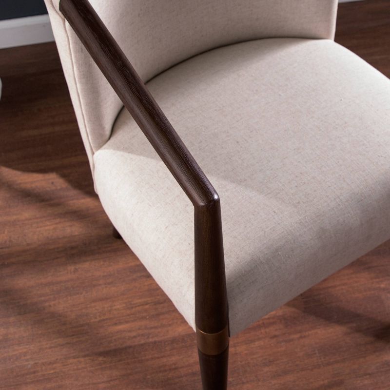 Berclun Upholstered Accent Chair White/Brown - Aiden Lane