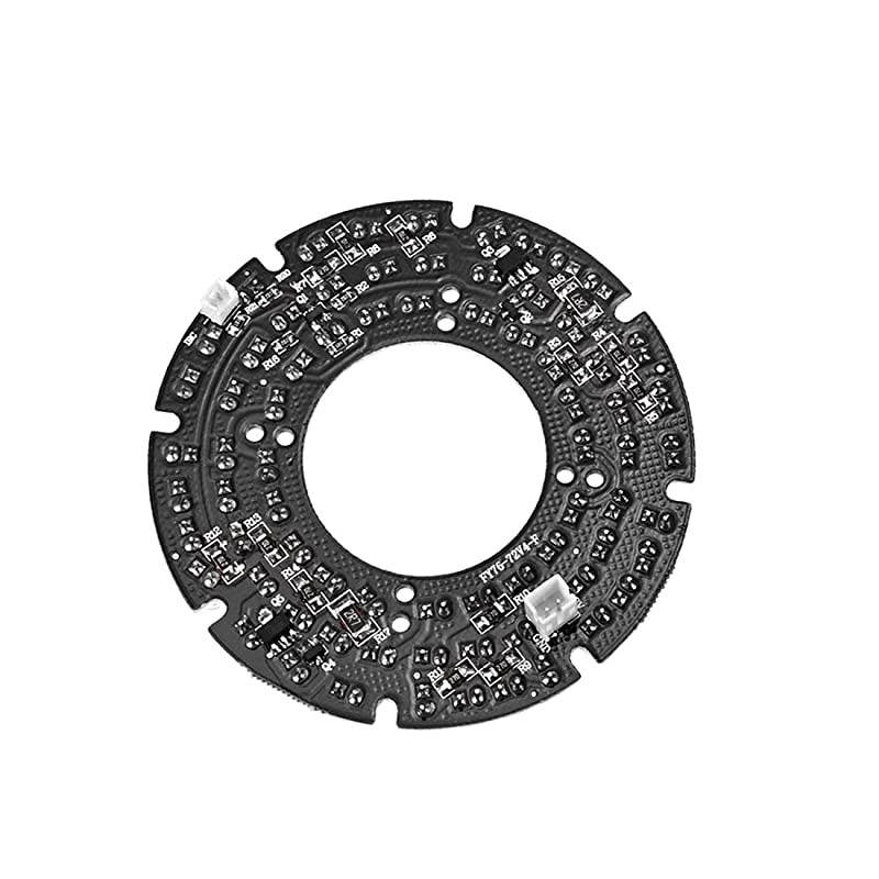 72 LEDs 850nm IR Infrared Board 90 Degree Round Plate IR Illuminator Board Bulb for CCTV Security Camera 3pcs