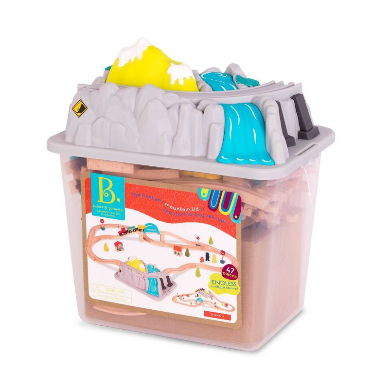 B. toys Wooden Train Set - Wood & Wheels