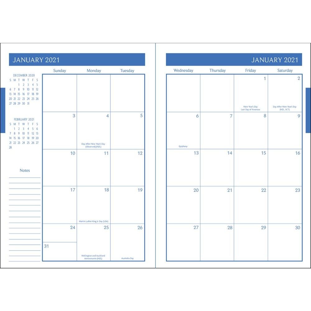 Calendar Ink,  Blue Sleek 2021 Planner 2021