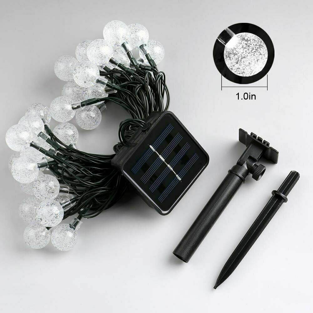 Solar Powered 30 LED String Light Garden Path Yard Decor Lamp Outdoor Waterproof