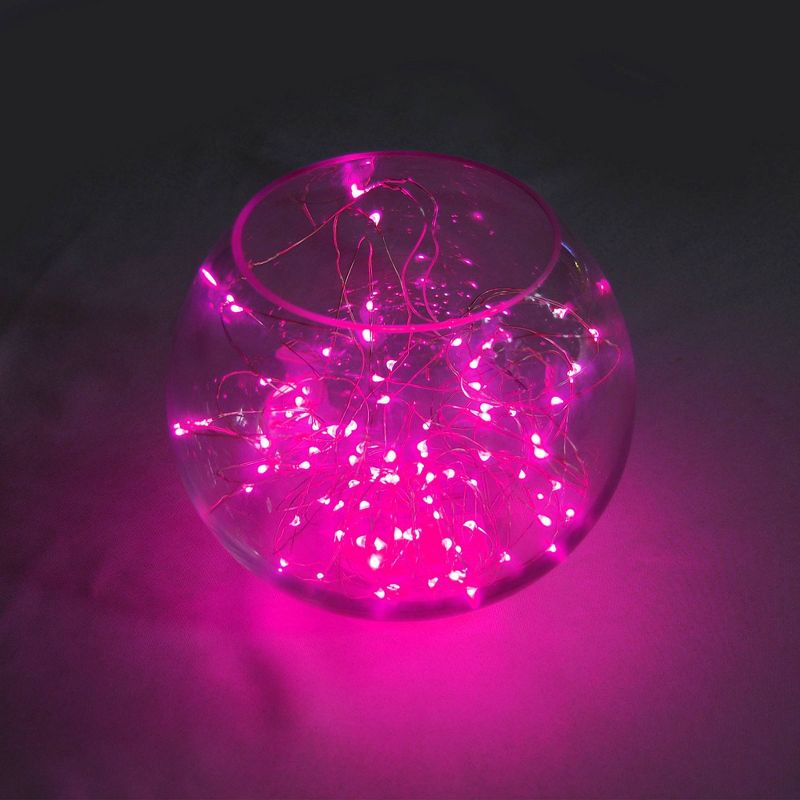 14' 2ct Submersible LED Mini Fairy String Lights Pink