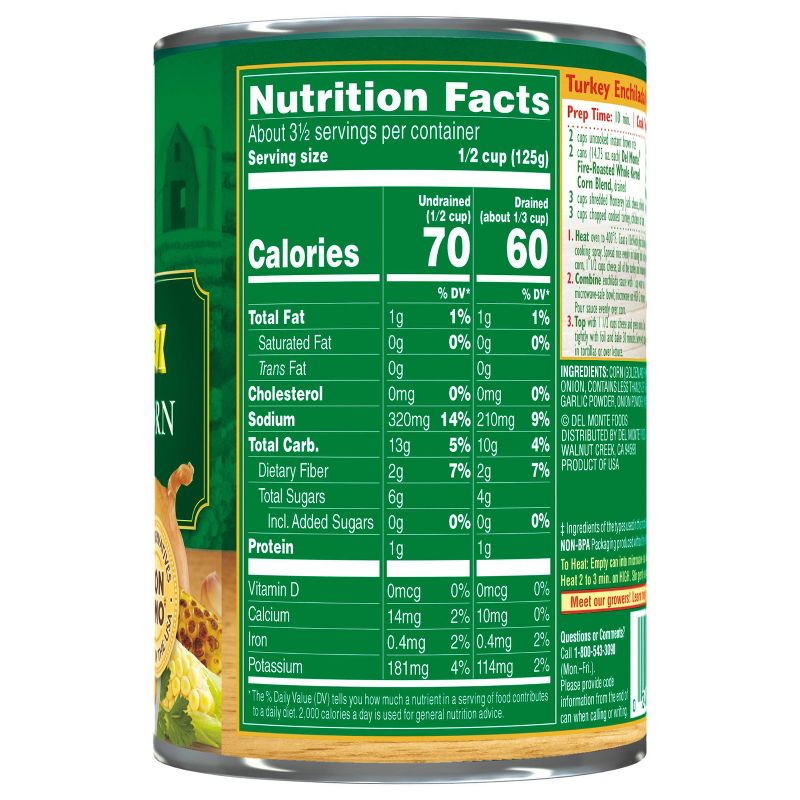 Del Monte Whole Kernel Fire-Roasted Corn Blend 14.5oz