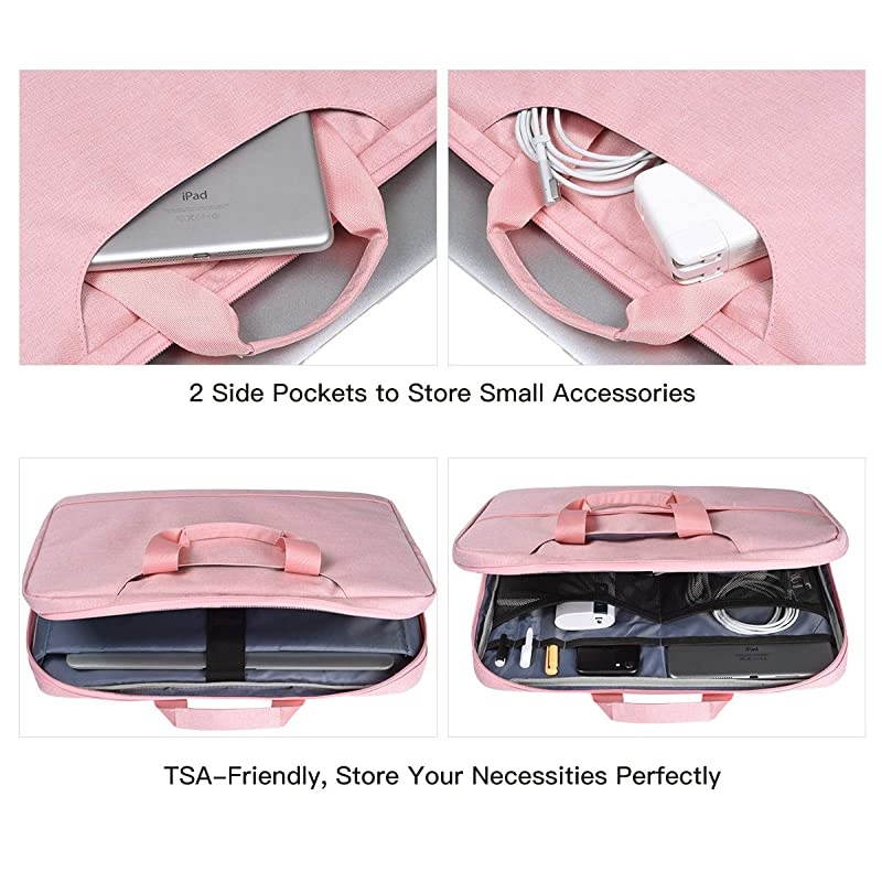 Inch Laptop Sleeve Briefcase for Women Ladies Bag with Accessories Organizer for Dell Inspiron 15 5584, HP Envy/Spectre x360 , Acer Aspire 15, Lenovo Yoga 730 ASUS MSI Macbook Case, Pink