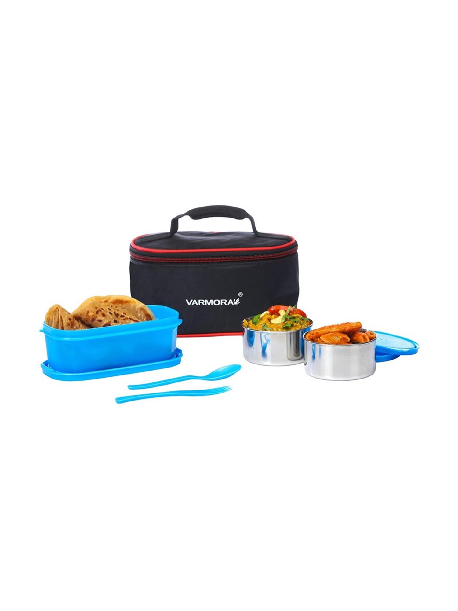 Borosil Grey Stainless Steel Lunch Box - Set of 4